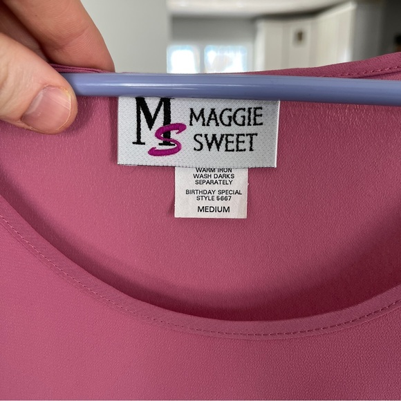 Maggie Sweet Women Sleeveless Shift Midi Dress Pink Medium - Picture 3 of 8